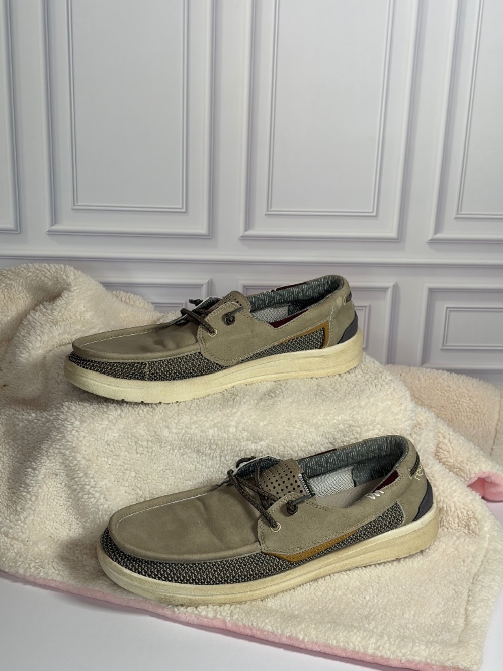 HEYDUDE Welsh Grip Classic Taupe Grey Men’s Size 11 Boat Shoes NWOB or Tags